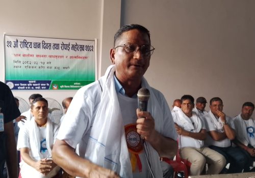 सपहीमा २२ औं राष्ट्रिय धान दिवस एवं रोपाँई महोत्सव ,कृषिमा यान्त्रीकरण जरुरी : कृषि मन्त्री जनार्दसिंह क्षेत्री