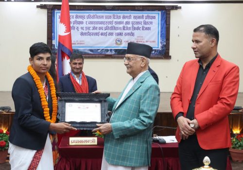 अन्तराष्ट्रिय पदक विजेता जीतपुरसिमरा–१६ निवासी गंगा प्रधानमन्त्रिद्वारा सम्मानित